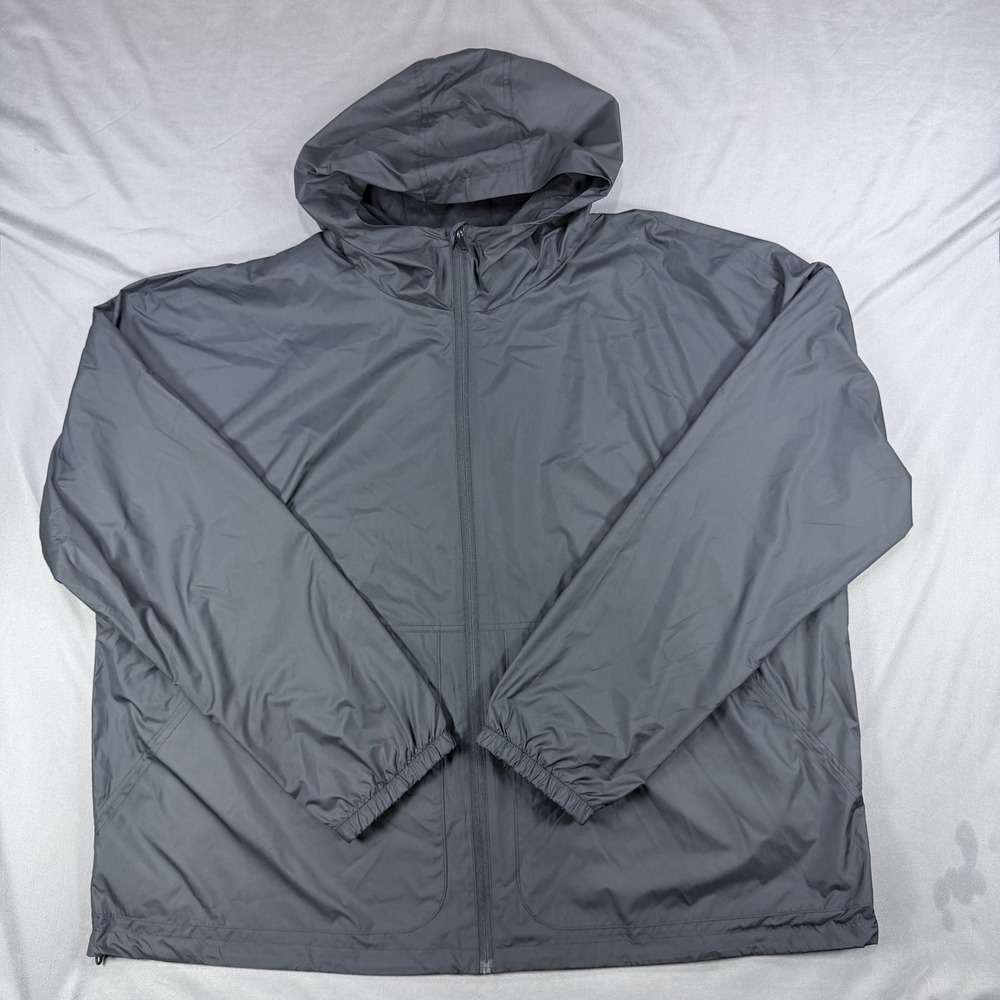 All in Motion Mens‎ 3XL Black Polyester Hooded Full Zip Windbreaker Jacket
